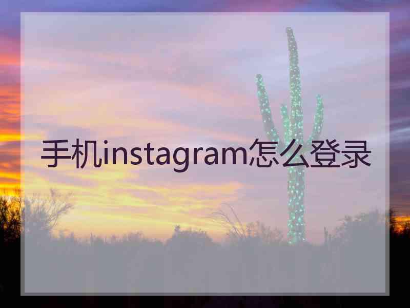 手机instagram怎么登录